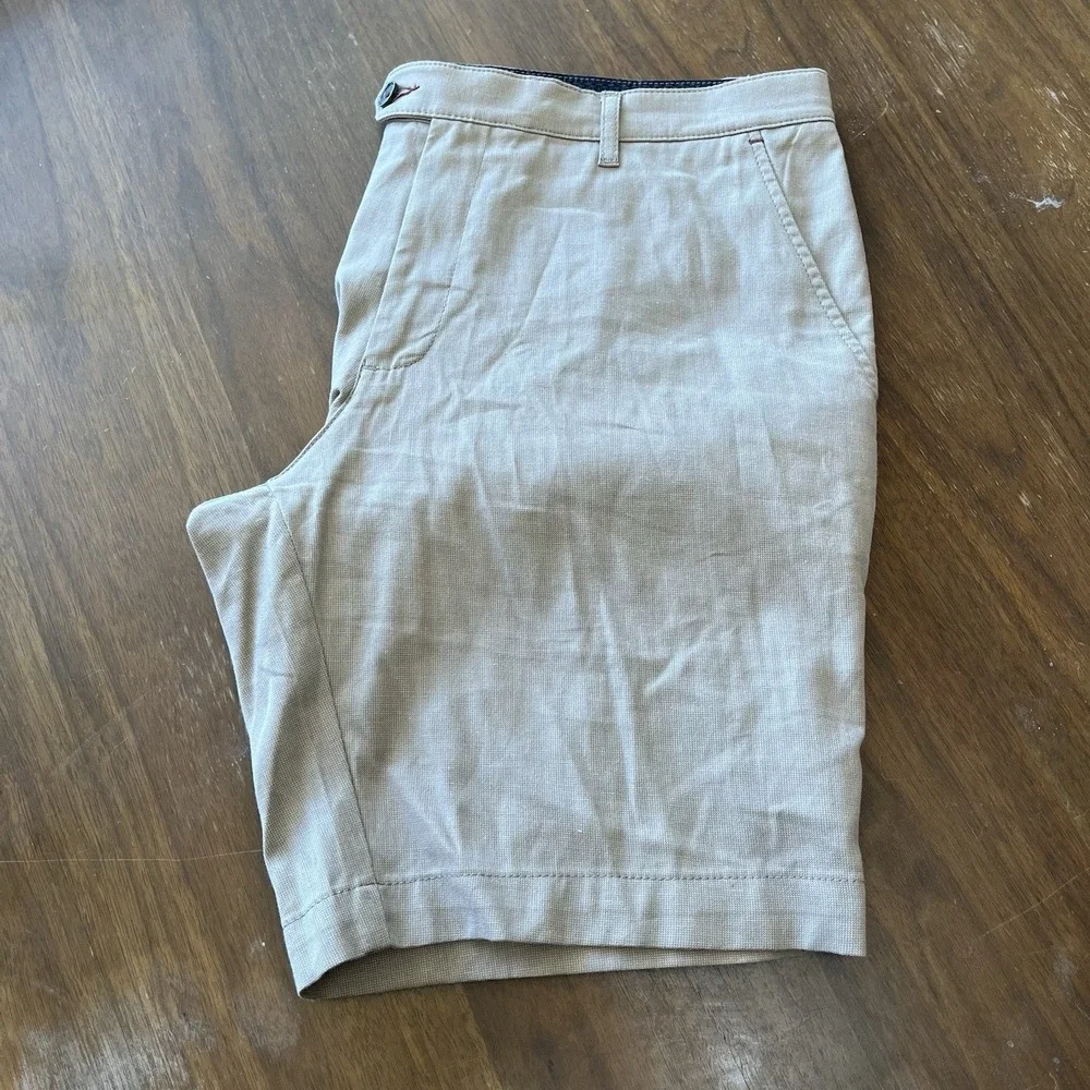 Ted Baker Chino Shorts Mens 36 Beige Cotton Stretch Mid Rise